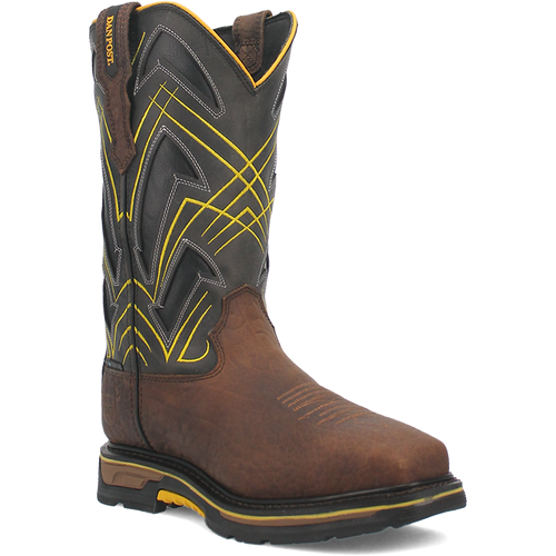 Pard's Western Shop Dan Post Men's Brown Cyclone Waterproof Met Guard Broad Square Composite Toe Work Boot