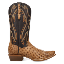 Dan Post Men's Tan Grit Full Quill Ostrich Snip Toe Western Boots