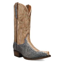 Pard's Western Shop Dan Post Men's Grey/Bone Stryker Python Snip Toe Western Boots