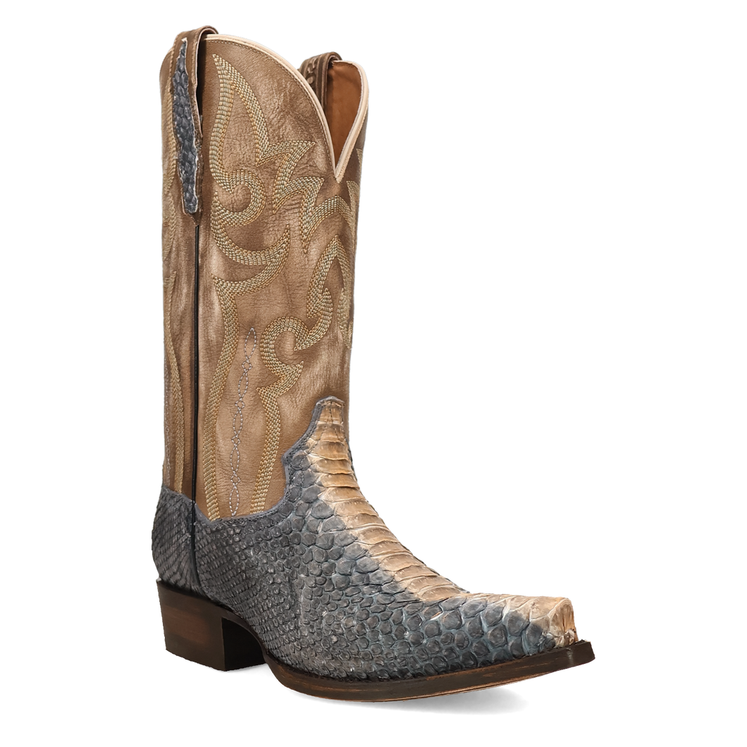 Pard's Western Shop Dan Post Men's Grey/Bone Stryker Python Snip Toe Western Boots
