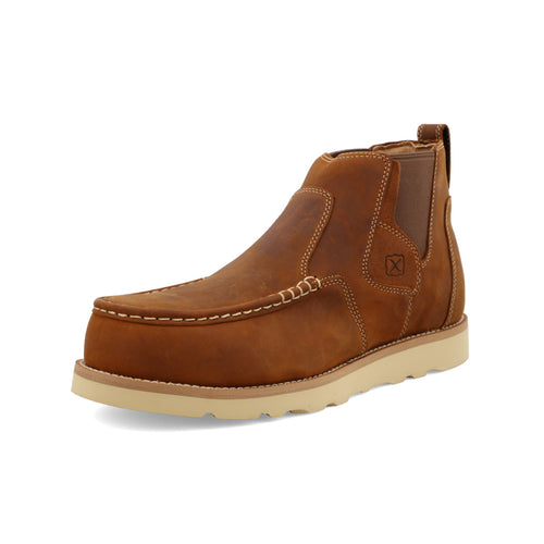 Pard's Western shop Twisted X Men's Brown Chelsea Round Composite Toe Wedge Sole Work Shoes