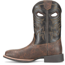 Double H Men's Brown Phantom Rider Lazario Broad Square Toe Roper Boots with Black Tops