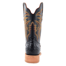 R.Watson Men's Black Full Quill Ostrich Boots with Black Tops