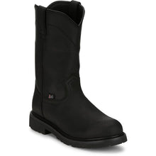 Pard's Western shop Justin Men's Dorsal Black Waterproof Round Steel Toe Work Boots