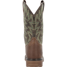 Durango Men's Brown Workhorse Broad Square Toe Boots with Moss Green Ventilated Tops