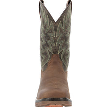 Durango Men's Brown Workhorse Broad Square Toe Boots with Moss Green Ventilated Tops