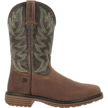 Durango Men's Brown Workhorse Broad Square Toe Boots with Moss Green Ventilated Tops