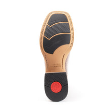 Hyer Men's Chocolate Clay Bucklin Broad Square Toe Boots with Burnt Rust Tops