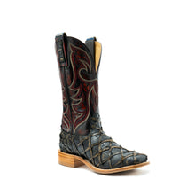 Pard's Western Shop Hyer Men's Crowley Matte Dark Brown Big Bass Broad Square Toe Western Boots with Black Cherry Tops