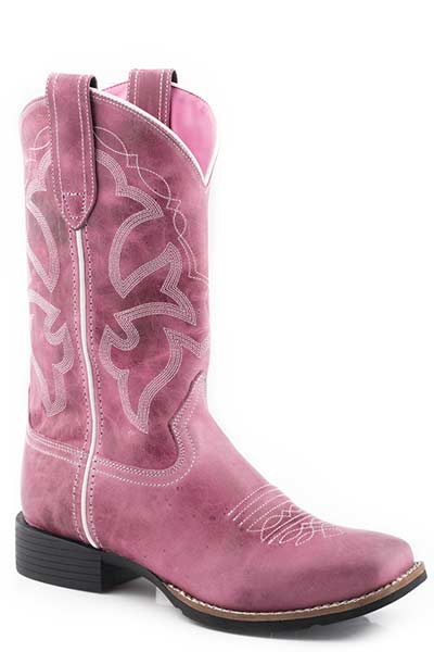 Pard's Western Shop Roper Footwear Pink Monterey Square Toe Boots for Children