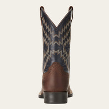 Ariat Kid's Brown Tycoon Square Toe Western Boots with Navy Tops