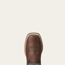 Ariat Kid's Brown Tycoon Square Toe Western Boots with Navy Tops