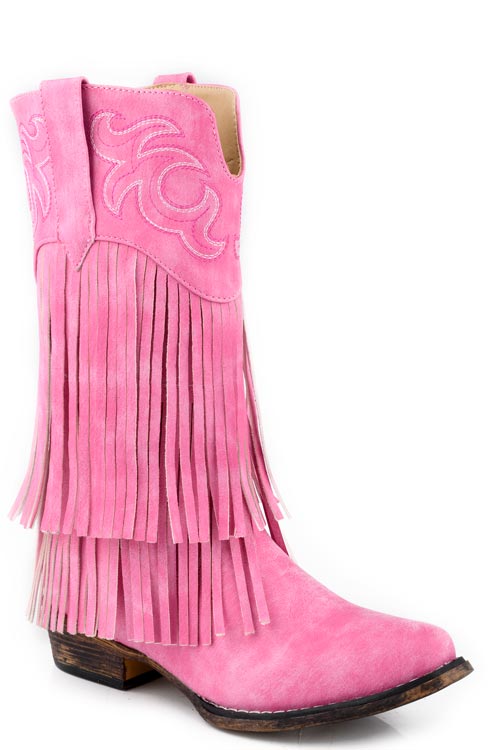 Pard's Western Shop Roper Pink Fringe Fashion Boots for Children