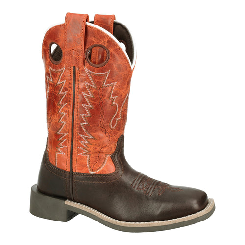 Pard's Western Shop Smoky Mountain Boots Chocolate Dusty Boots for Kids with Burnt Orange Tops