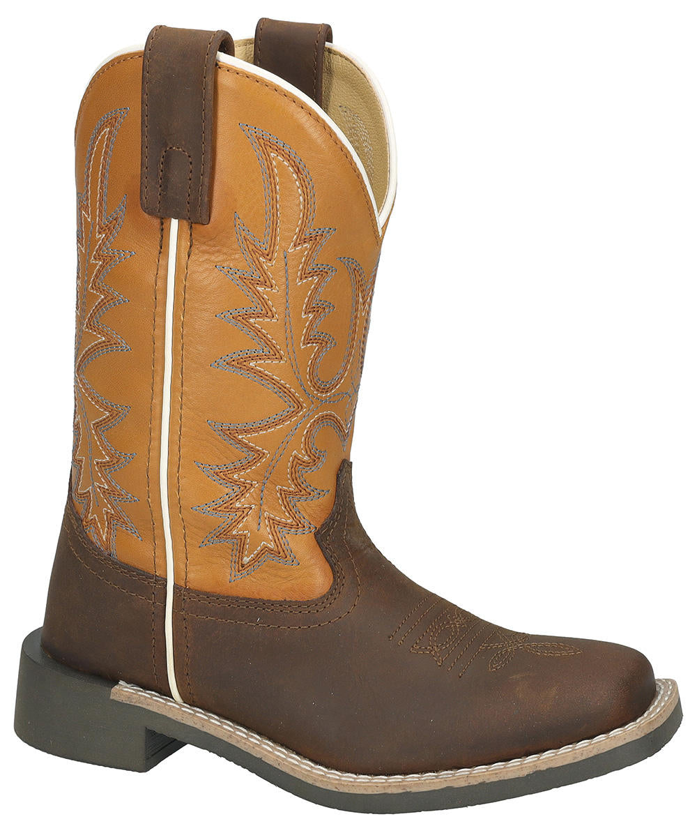 Pard's Western Shop Smoky Mountain Boots Brown Adobe with Distressed Tan Tops for Big Kids