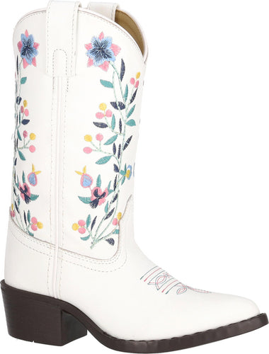Pard's Western Shop Smoky Mountain Boots Lacey Floral Embroidered White Boots for Big Kids