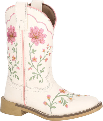 Pard's Western Shop Smoky Mountain Boots Ivory Floral Embroidered Desert Bloom Boots for Girls