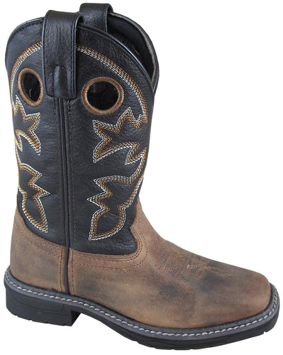 Pard's Western Shop Smoky Mountain Boots Brown/Black Stampede Square Toe Boots for Youth