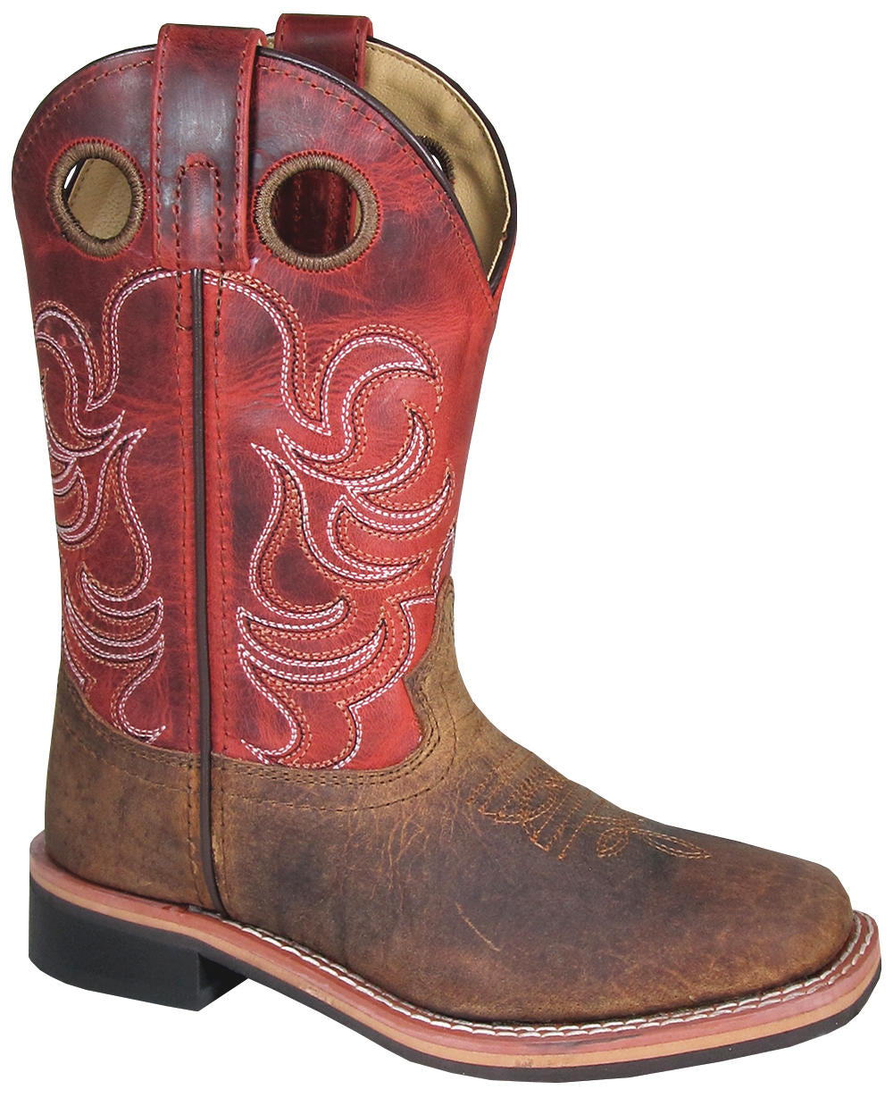 Pard's Western Shop  Smoky Mountain Boots Brown Square Toe Jesse Boots with Burnt Apple Tops for Kids