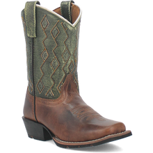 Pard's Western shop Dan Post Children's Brown Teddy Square Toe Boots with Green Tops