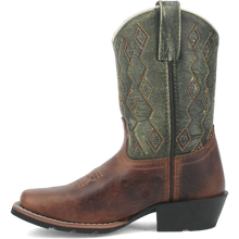 Dan Post Children's Brown Teddy Square Toe Boots with Green Tops