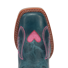 Dan Post Children's Turquoise Sweet Caroline Boots with Pink Angel Heart Stitching