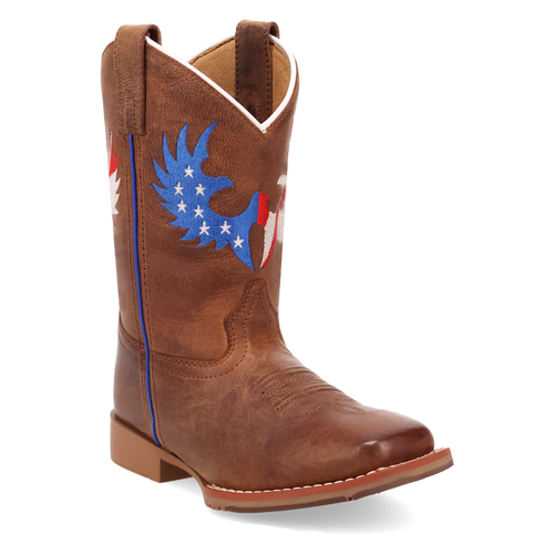 Pard's Western Shop Dan Post Children's Tan Freedom Flight Boots with Stitched Freedom Eagle on the Tops