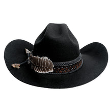 Bullhide Hats Things Change Black Premium Wool Felt Hat with Leather Hat Band and Feather