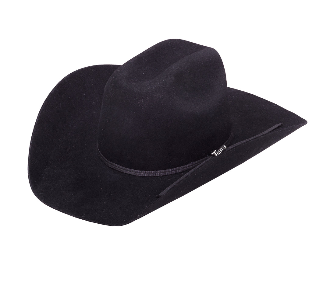Pard's Western Shop Youth Twister Black 2 Cord Wool Felt Western Hat