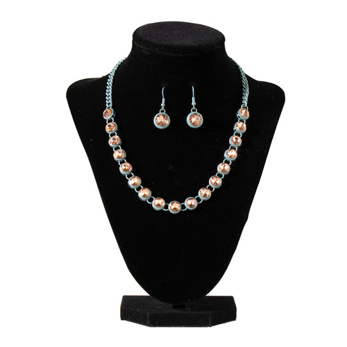 Blazin Roxx Pink Stone Necklace & Earring Set