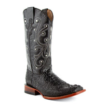 Pard's Western Shop Ferrini Men's Black Caiman Print Broad Square Toe Boots