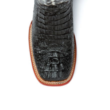 Ferrini Men's Black Caiman Print Broad Square Toe Boots