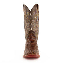 Ferrini Men's Sport Rust Caiman Print Broad Square Toe Boots