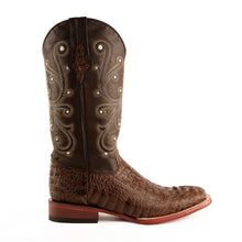 Ferrini Men's Sport Rust Caiman Print Broad Square Toe Boots