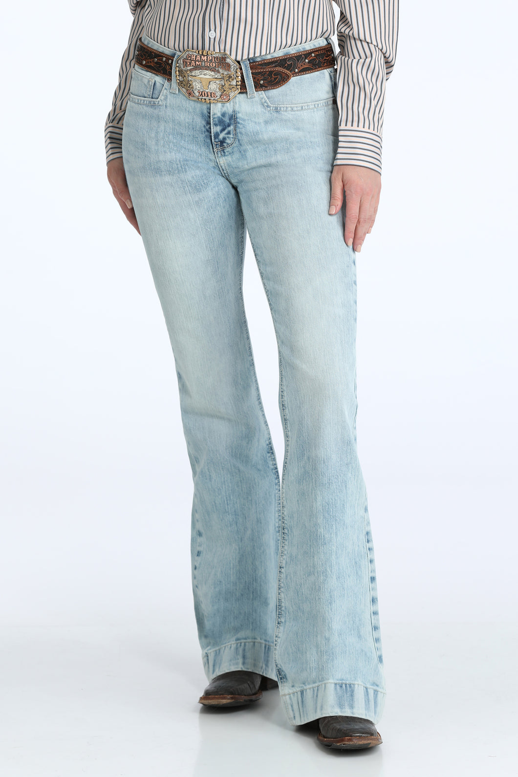 Pard's Western Shop 
Cinch Women's Acid Bleached Stonewash Lynden Slim Trouser Jean