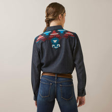 Ariat Embroidered Chambray Dutton Snap Western Blouse for Women