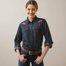 Pard's Western Shop Ariat Embroidered Chambray Dutton Snap Western Blouse for Women