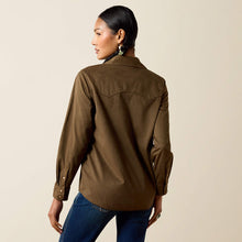 Ariat Women's Olive Autumn Drift Faux Suede Western Snap Blouse