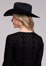 Roper Apparel Women's Black Mesh "Velour" Aztec Burnout Top