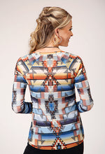 Women's Roper Apparel Multi Colored Aztec Sublimation Print Knit Top