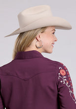 Roper Apparel Women's Plum Floral Embroidered Yoke Western Snap Blouse