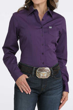 Pard's Western Shop Cinch Women's Purple Micro Stripe Button-Down Stretch Blouse