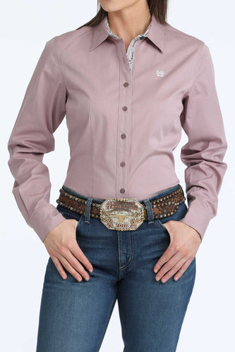 Pard's Western Shop Cinch Ladies Lilac Pinstripe Stretch Button-Down Blouse