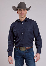 Pard's Western Shop Roper Apparel Men's Solid Navy Western Snap Shirt