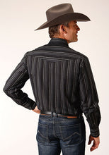 Roper Men's Black/Charcoal/Grey Stripe Snap Western Shirt for Men