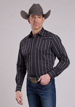 Pard's Western Shop Roper Apparel Men's Black/Grey Stripe Western Snap Shirt