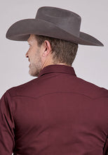 Men's Roper Solid Wine Colored Snap Western Shirt