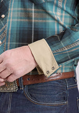 Roper Apparel Men's Teal Plaid Western Snap Shirt