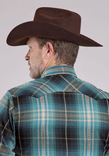 Roper Apparel Men's Teal Plaid Western Snap Shirt