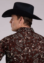 Roper Apparel Men's Brown Paisley Print Western Snap Shirt